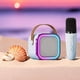 thumbnail image 5 of Máquina de karaoke portátil Mini con 2 micrófonos inalámbricos - Recargable a través de USB, altavoz inalámbrico para fiestas de cumpleaños de adolescentes y diversión familiar, 5 of 8