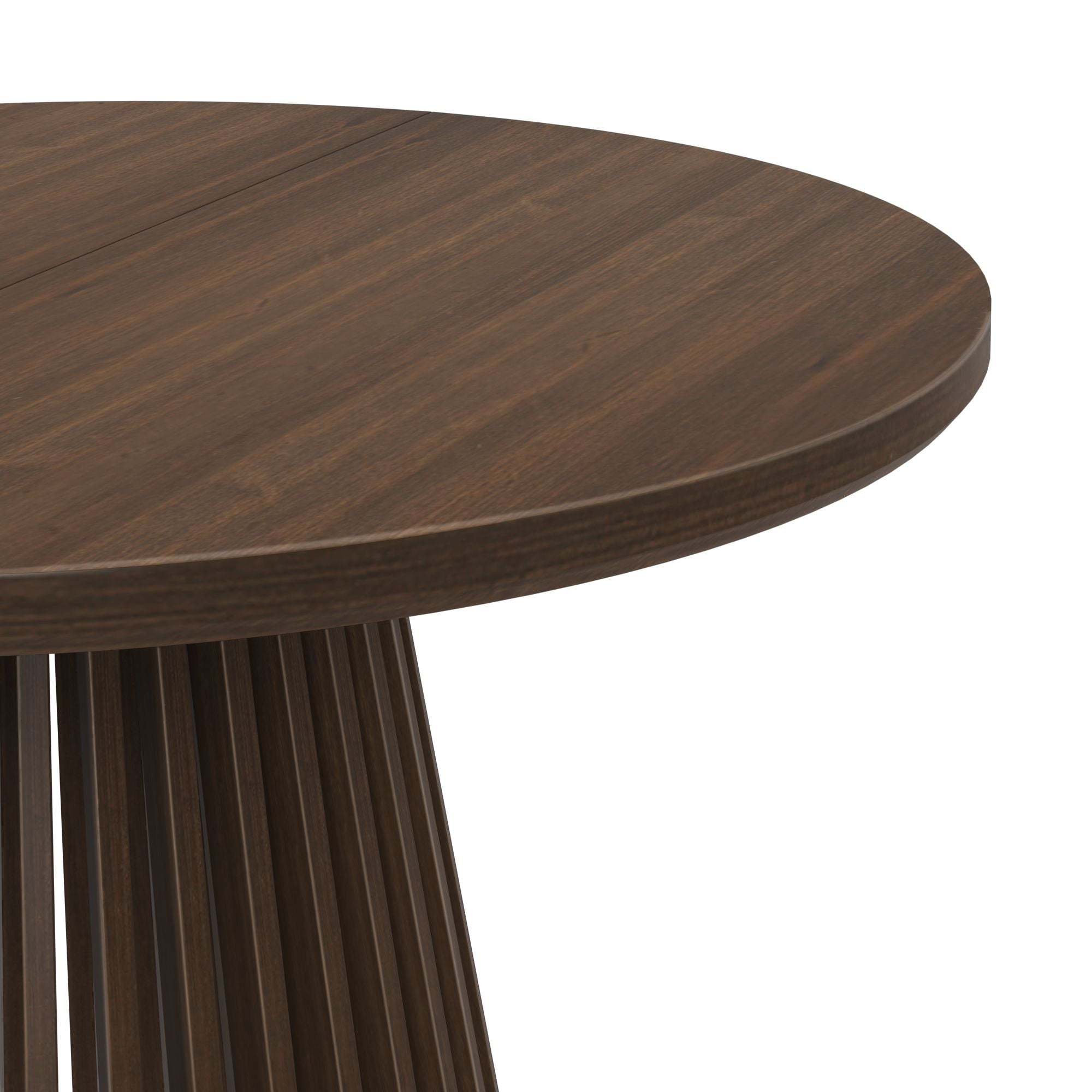 Plank+Beam 48" Lido Round Dining Table, Solid Wood Minimalist Kitchen Table for 4, Walnut