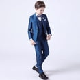 thumbnail image 4 of Conjunto de 3 piezas de chaleco y pantalón blanco para niños, traje para bautismo, boda, graduación, vestido elegante para bebés y adolescentes, disfraz de fiesta, 4 of 5