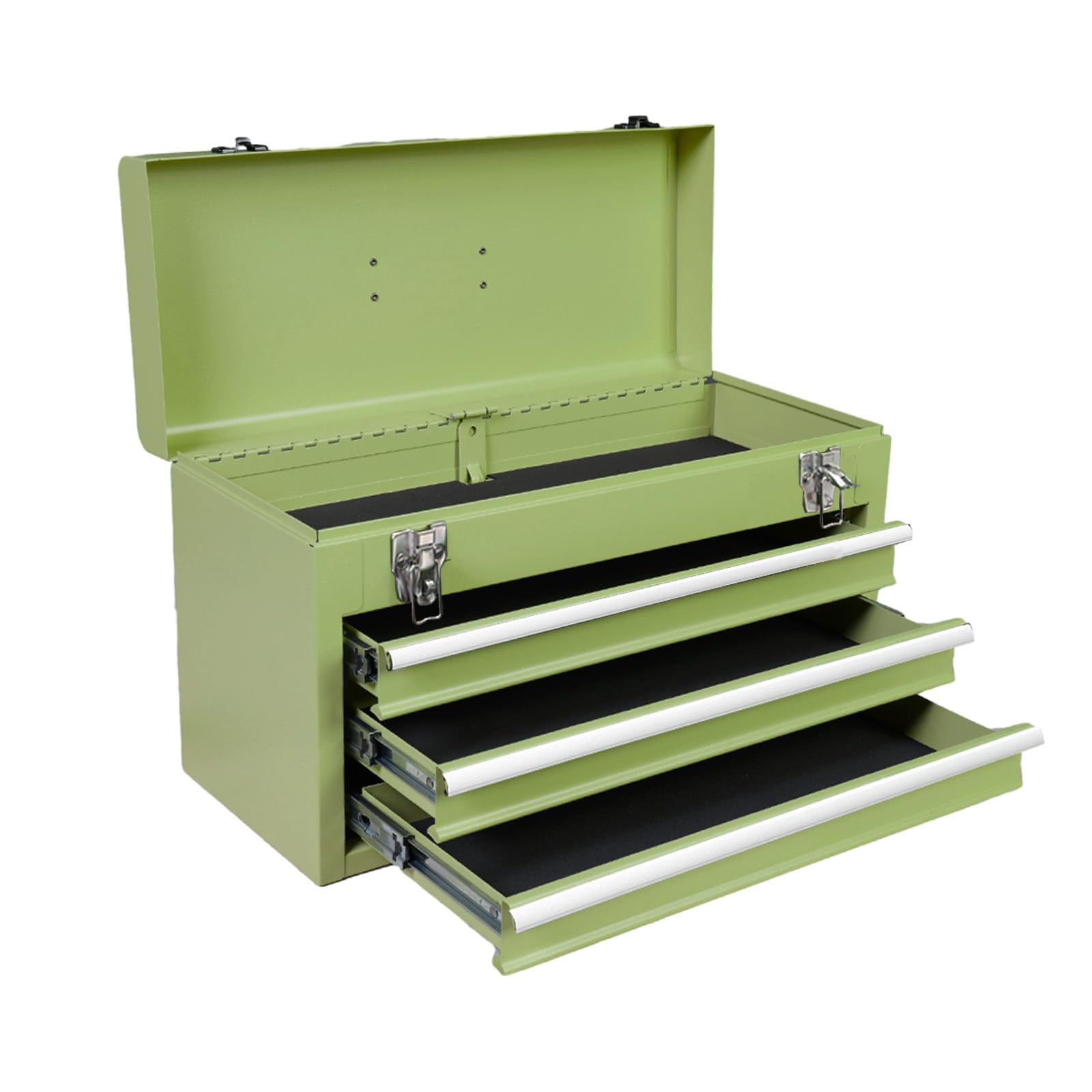 BIG RED 20" Portable 3 Drawer Steel Tool Box Organizr Storage for Garage,Hom, Green
