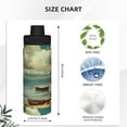 thumbnail image 3 of Picia Serene Coastal Blue Sky Pattern Water Bottle 18 oz Stainless Steel Insulated Bottles With Handle Leak Proof Gym Sport Water Jug BPA-free insulated kettle For Men Women Adults, 3 of 7