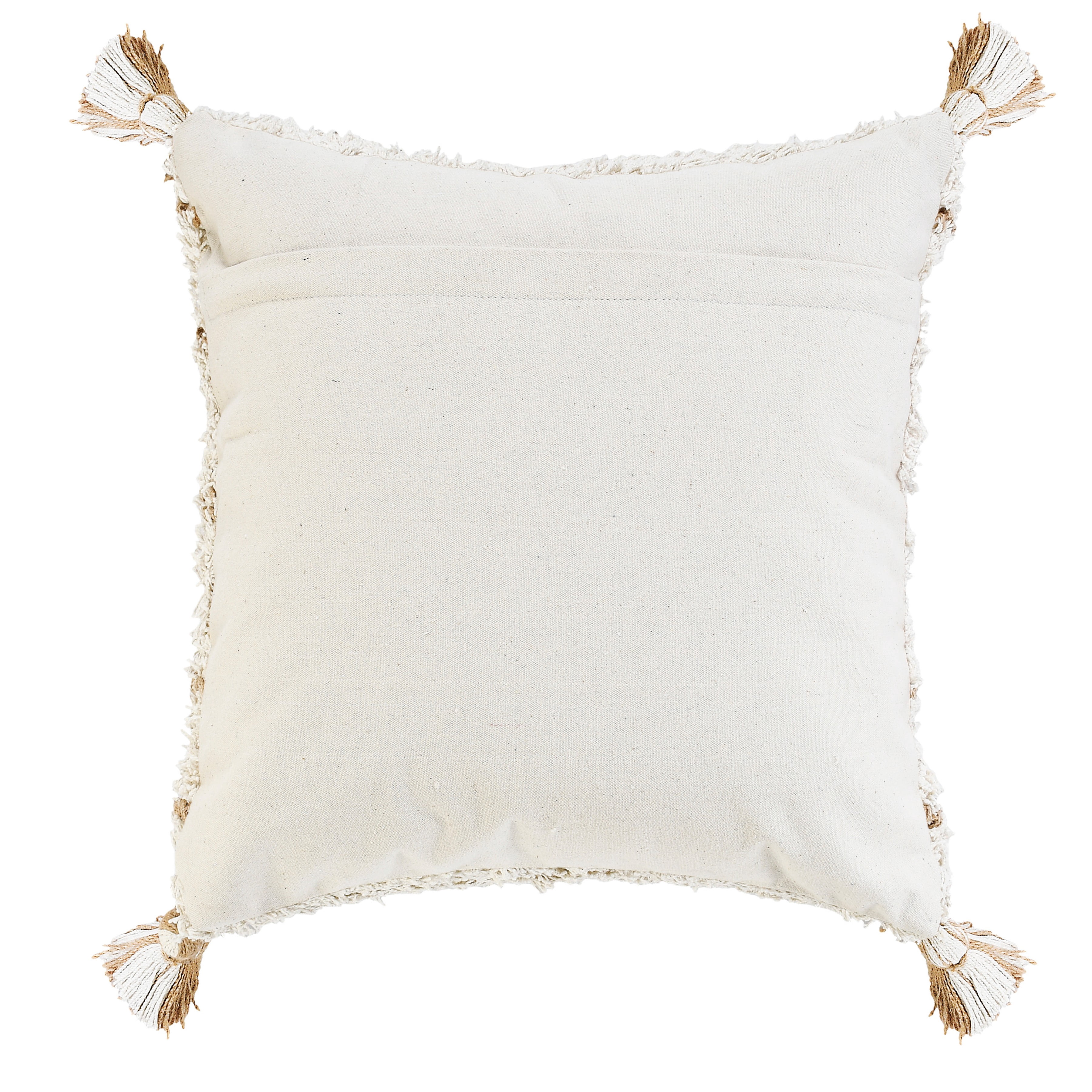 Laddha Home Designs Handwoven Diamond Throw Pillow Cover - 20" - Cream and Beige