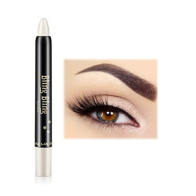 Crayons Fard à Paupières Crayon Fard à Paupières Paillettes Fard à Paupières Longue Durée Résistant à L\'eau Fard à Paupières Lisse Maquillage des Yeux Outils de Beauté, Blanc Perle