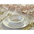thumbnail image 6 of " OCCASIONS" 40 Plates Pack, Heavyweight Disposable Wedding Party Plastic Plates (6.25'' Dessert/Bread Plate, White & Gold Rim), 6 of 8