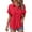 Red, variant on TTUHYWXI Womens Short Sleeve Cotton Button Down Up Shirt Collared V Neck Tops Shirts Blouses Dress for Women Western Wear (Red, M)