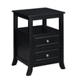 thumbnail image 1 of Convenience Concepts Table d'Appoint à Deux Tiroirs Melbourne, Fini Bois Noir, 1 of 5