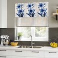 thumbnail image 4 of Blue Floral Spring Curtain Valances for Windows, Kitchen Valance Window Treatments Panel 2 Pack, Vintage Verdant Flower Patterns Rod Pocket Short Curtains for Bathroom Bedroom 42 x 12 Inch, 4 of 8