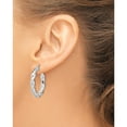thumbnail image 3 of Sterling Silver Rhodium-Plated 4X20mmtwisted Hoop Earrings (28.9 X 26.7) Made In Italy qe13129, 3 of 5
