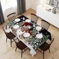 thumbnail image 6 of Black Christmas Snowman Table Cloth Waterproof Tablecloths, Xmas Tree Snowflake Botanical Tablecloth Dining Table Cover for Kitchen Party Tabletop Outdoor, Rectangle Tablecloth 54x108 Inch, 6 of 9