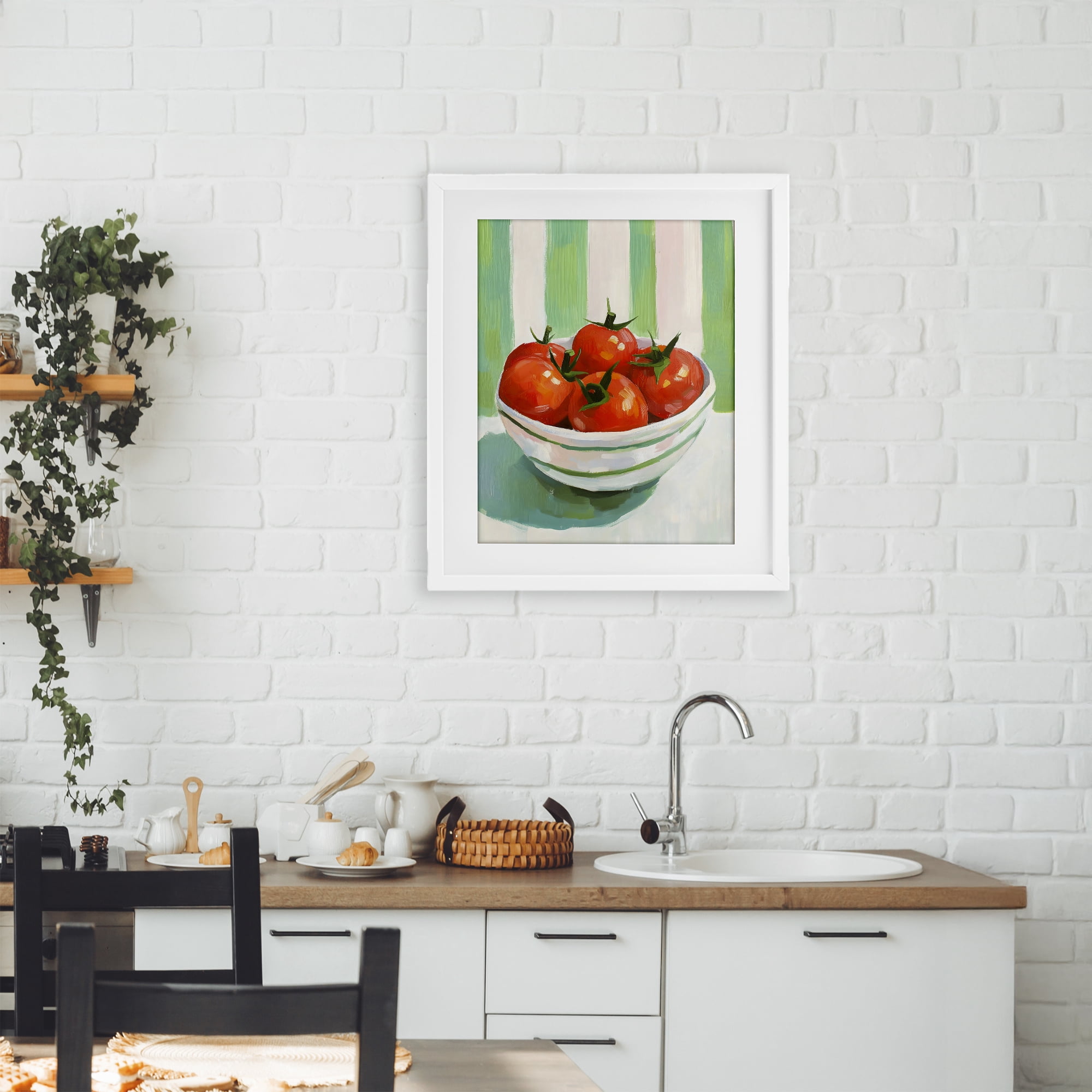 Stupell Industries Bowl of Fresh Tomatoes White Framed Print Under Glass, design by The Prints Vibe