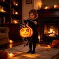 thumbnail image 5 of Lilixerw Halloween Pumpkin Lantern Decoration, Hanging Projection Light Kit with Witch Figure Accent, for Indoor Wall, Window and Party Setup, 14.17x7.09 inch, 5 of 6