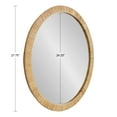 thumbnail image 6 of Kate and Laurel Rahfy Boho Round Rattan Mirror, 28 Inch Diameter, Natural Wood, Decorative Round Wood Mirror with Authentic Rattan Frame for Boho Wall Decor, 6 of 8