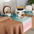 thumbnail image 6 of Table Runner 72 Inches Long for Kitchen Dining, Pink Turquoise Ombre Dresser Scarf Farmhouse, Dining Table Decorations for Wedding/Parties, Teal Modern Geometric Striped Abstract Art 14 x 72 In, 6 of 9