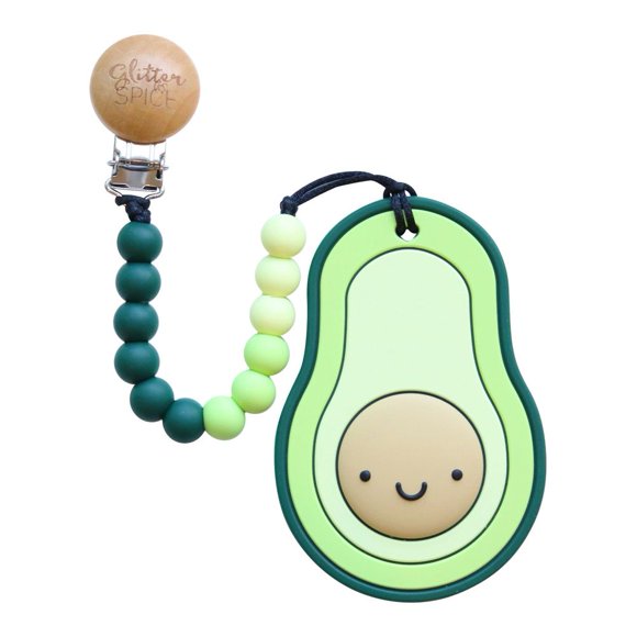 Glitter & Spice Anneau de Dentition en Silicone - Avocat