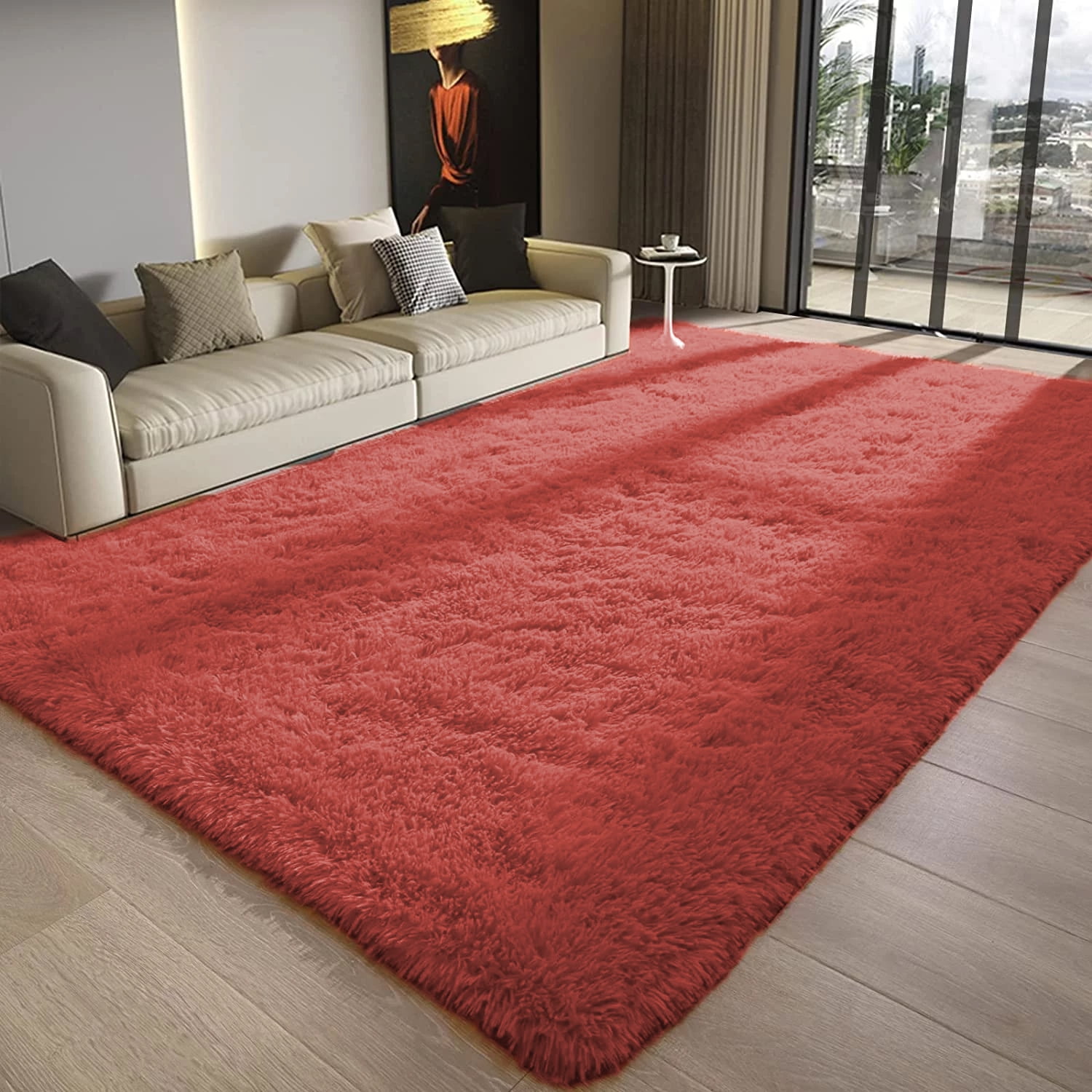 Short Pile Carpet Rug Red Cut to Size, Indoor Kitchen Hall Carpet Fluff  Fabric with PVC Back, Any Sizes Customizable (Size : 120x800cm)