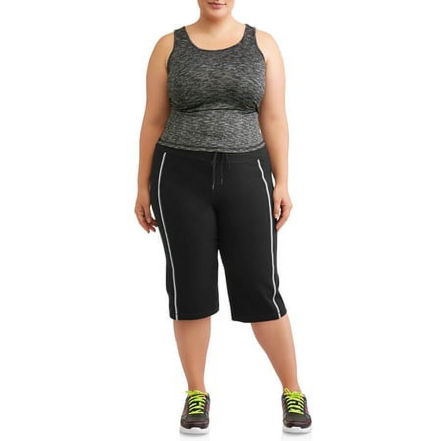Athletic Works Women's Plus Size Dri More Piped Bermuda Pants