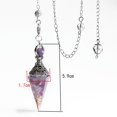 thumbnail image 3 of 6 Facet Hexagonal Point Pendant Pendulum For Reiki Wicca Dowsing Balancing Spiritual Resin Gemstone Crystal Amethyst Pendulums, 3 of 4