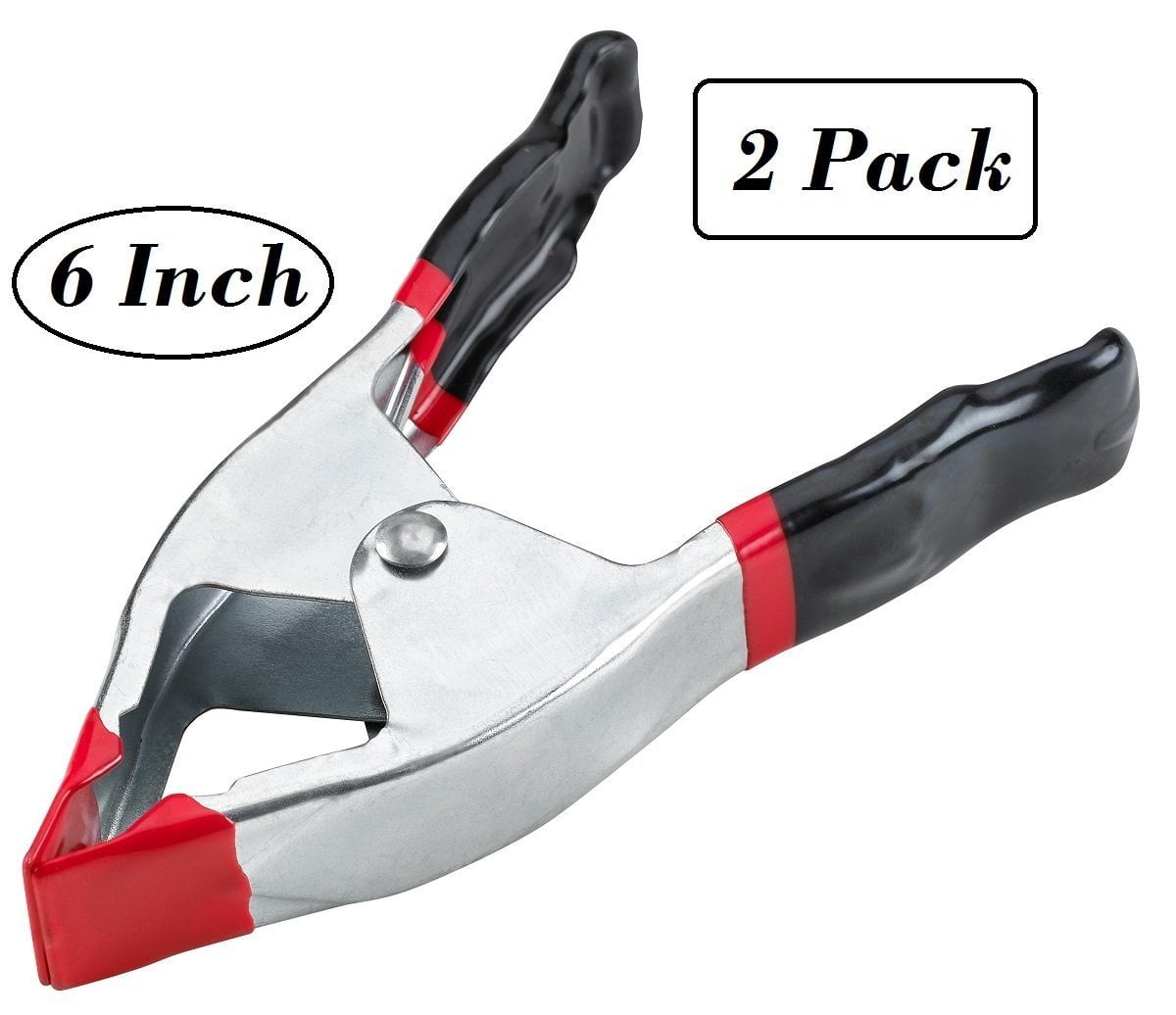 6 Inch Heavy Duty Spring Clamp Pack Of 2 Easy Grip Ergonomic Handle