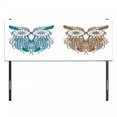 thumbnail image 3 of Owl Headboard, Dreamcatcher Style Owl Features Magic Farsighted Birds Print, Upholstered Decorative Metal Bed Headboard with Memory Foam, Full Size, Cream White Teal, by Ambesonne, 3 of 4