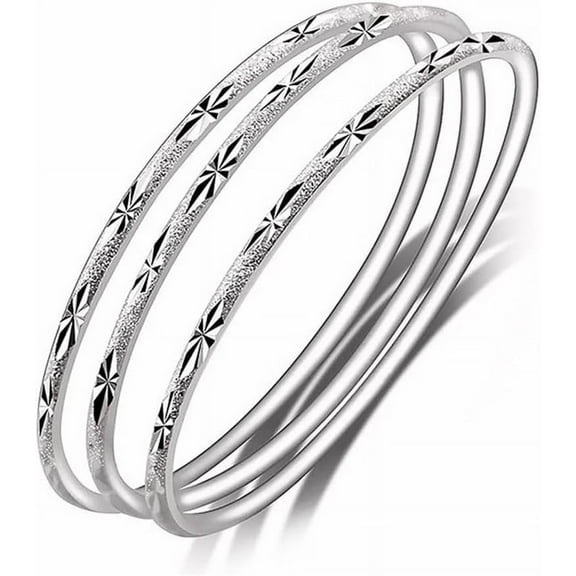 Sterling Silver Bangle Bracelets for Women,Fashion Jewelry Simple Adjustable 925 Silver Cuff Bangles for Women Mom Wife Valentine Mothers Day Gift