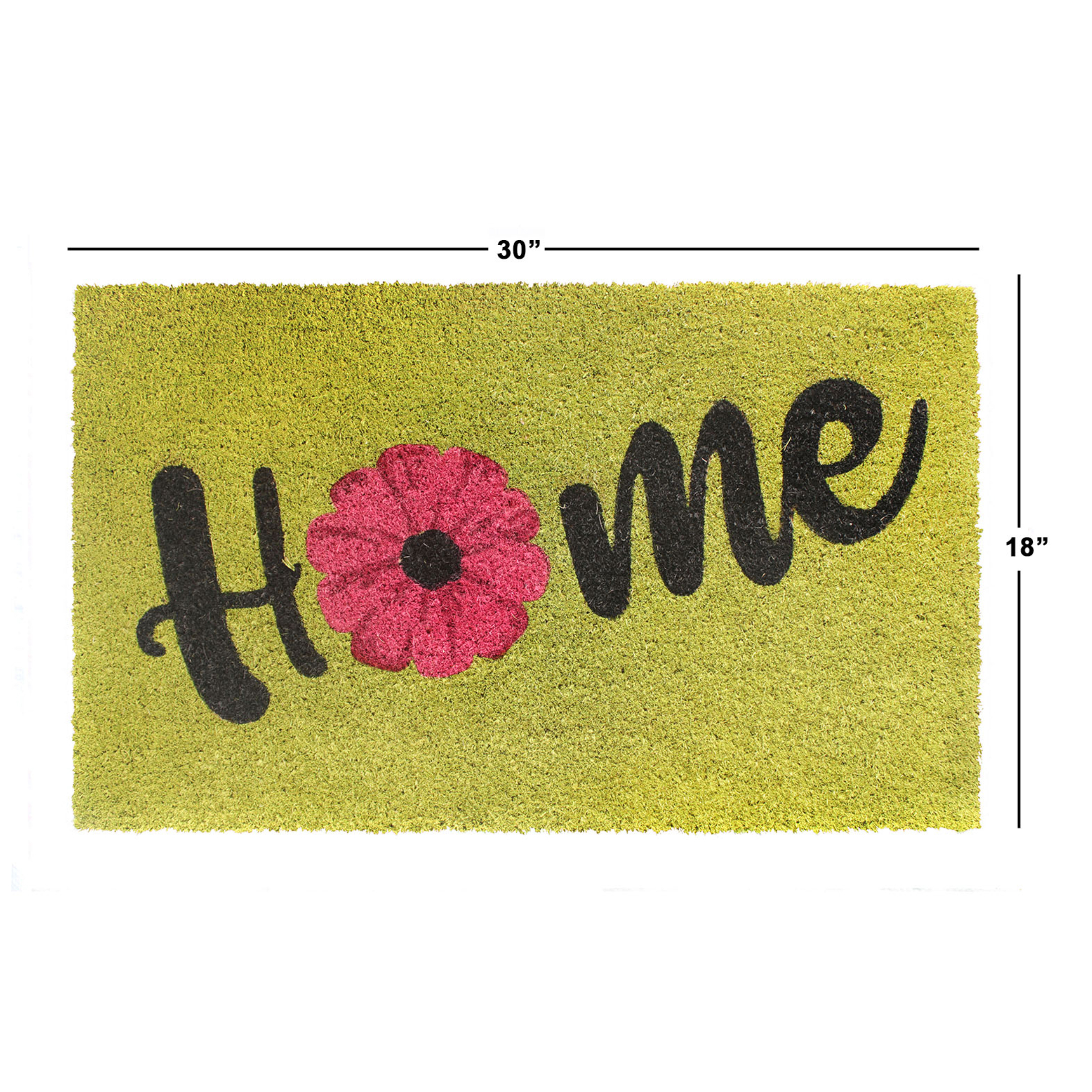 RugSmith Blue Flowers Doormat, 18"x30" - Outdoor Door Mat, Machine Tufted Coir Welcome Mat for Front Door, Decorative Doormat for Outdoor Entrance