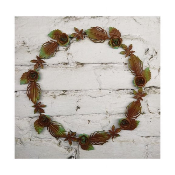 Metal Vintage Wreath Wall Art - Wall Decor - Door Wreath - Antique Finish