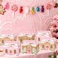 thumbnail image 5 of Pink Gingerbread House Decorative Boxes - Foldable DIY Sweet Candy House Design for Holiday Party Decor & Gift Packaging, 5 of 9