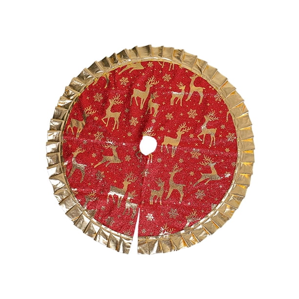 Falda de Navidad de 35 pulgadas Macarena Decoración reutilizable Reno dorado
