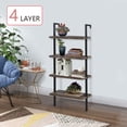 thumbnail image 3 of FDW 4-Shelf Bookcase Open Wall Mount Ladder Bookshelf with Industrial Metal Frame For Home Office Study, 60-inch, 3 of 7