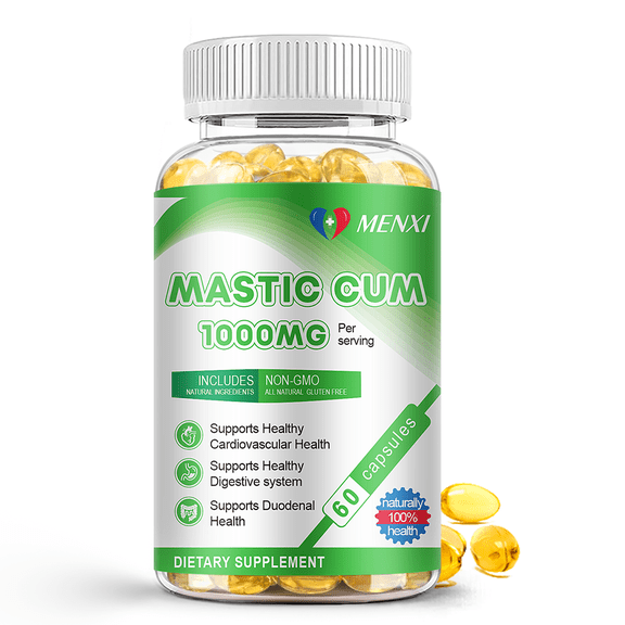 MENXI  Mastic Gum Capsules - 1000 mg Mastic Gum Supplement for Gut Support - 60 Capsules