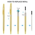 thumbnail image 5 of Qianfeng Slim Gold Pens Ballpoint Pen Black Ink 1 mm, 6 Pcs, Business Office Supplies, 5 of 9