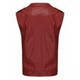 thumbnail image 5 of Stamzod Sleeveless Motorcycle Leather Jacket Men Solid Color Turndown Bomber Jackets Casual Windbreaker Coats for Men with Pocket Wine L, 5 of 5
