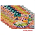 4pcs, Oranges and grapes Pattern placemats, fashion print pattern table ...