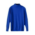 thumbnail image 5 of Knit Sweaters for Women Mock Turtleneck Warm Sweater Long Sleeve Tops Casual Soft Lightweight Shirts Dark Blue M, 5 of 7