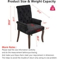 thumbnail image 2 of Tufted Dining Chairs with High Back,Neutral Fabric Upholstered Kitchen Chair with Rustic Solid Wood Legs,Farmhouse Side Chairs with Arms Nailhead Trim for Dining Room (Black, 1PC), 2 of 14