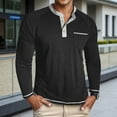 thumbnail image 2 of VJATTWR Men's Long Sleeve Shirt, Knit Fabric with Button Placket, Smart Casual Look for Office S, 2 of 7