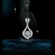 thumbnail image 4 of Twinkling Lujoso Corazón de Piedra Mujeres Colgante Collar de Plata, 4 of 5