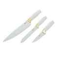 thumbnail image 6 of Beautiful 3-Piece Soft Grip Stainless Steel Chef Knife Set White and Gold by Drew Barrymore, 6 of 13