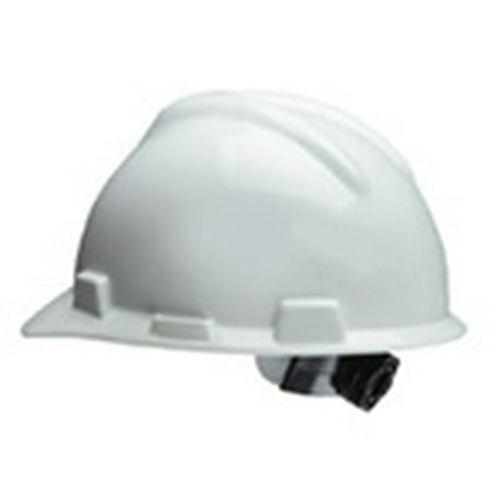 MSA Jumbo Large Size V-Gard hard hats with pin lock suspensions, white