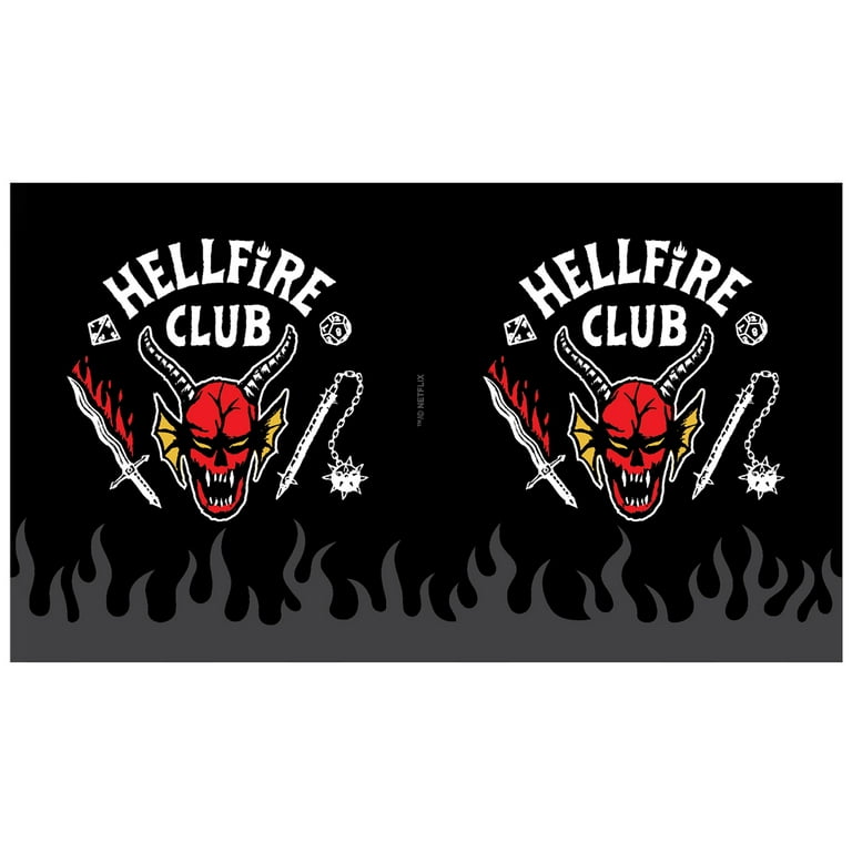 Stranger Things Hellfire Flame Logo Stainless Steel Water Bottle Black 17  oz.