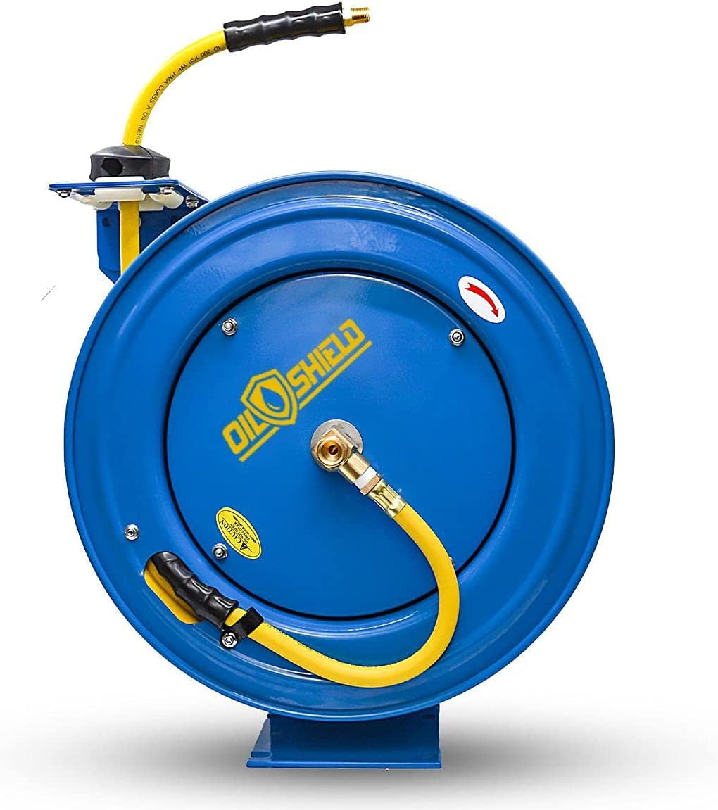 OS Air Hose on 18 Gauge Heavy Duty Reel 3/8" x 50' BluBird
