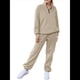 thumbnail image 2 of Conjuntos de Dos Piezas para Mujer: Jersey de Larga con Media Cremallera y Pantalón Deportivo Holgado con Bolsillos. Caqui XL, 2 of 8