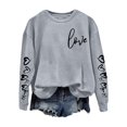 thumbnail image 2 of Valentine's Day Casual Womens Sweatshirts Crewneck Long Sleeve Tops Oversized Pullover Sweatshirt for Women, 2 of 4