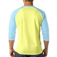 thumbnail image 7 of Dagegui Men's Raglan Long Sleeve T-Shirts Patchwork Baseball Shirts Big and Tall Henley Tops Cozy Outdoor Athletic Tee Yellow XXXXXL, 7 of 7