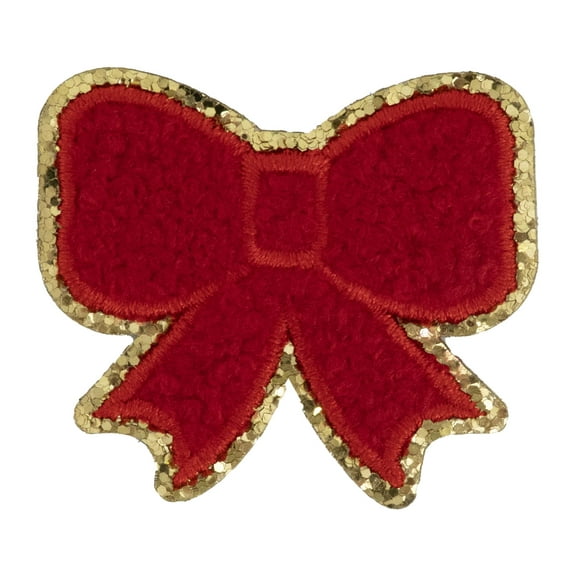 Hello Hobby Red Chenille Bow Patch
