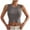 Gray, variant on Women’s Sleeveless Solid Color Ribbed Crop Tops Elegant Comfortable Smooth Camisoles Business Office Dating Blouses