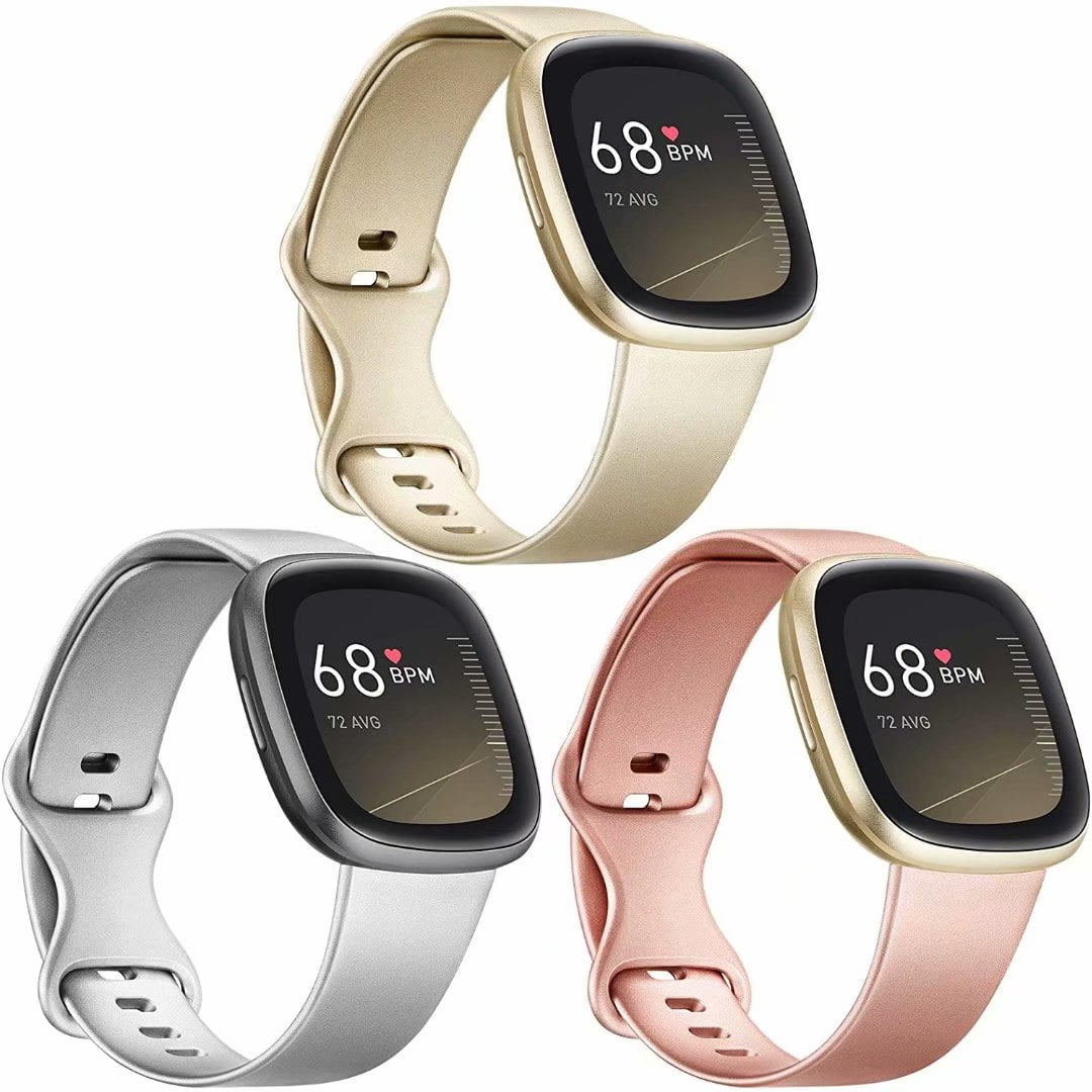 Bands Compatible with Fitbit Sense/Versa 3 Smartwatch Soft Comfortable Silicone 