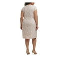 thumbnail image 2 of VINCE CAMUTO Womens Ivory Embroidered Zippered Scalloped Lace Ruffled Eyelash Cap Sleeve V Neck Knee Length Party Sheath Dress Plus 24W, 2 of 4