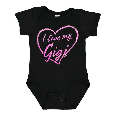 

Inktastic I Love My Gigi in Pink Chalk Heart Gift Baby Boy or Baby Girl Bodysuit