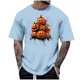 thumbnail image 1 of Blusas y camisas de manga corta y cuello redondo para hombre. Blusas/camisetas de manga corta con cuello redondo y estampado de Halloween para hombre. Blusa para hombre., 1 of 4